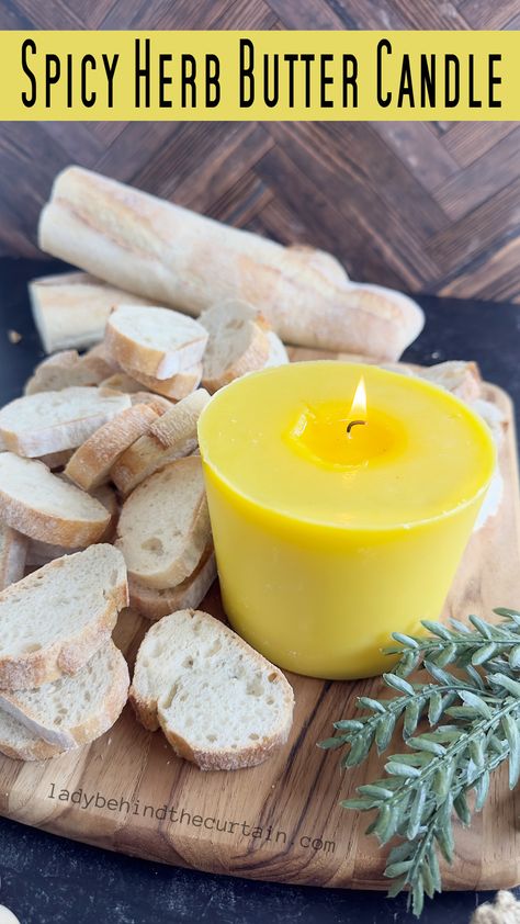 Spicy Herb Butter Candle Candle Flavors, Edible Candles, Butter Candle, Old Dishes, Cinnamon Desserts, Selfie Filters, Unique Appetizers, Best Party Appetizers, Wood Candle