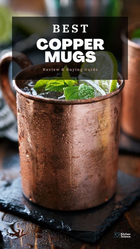 Why are Moscow Mule and other cocktails best served in copper mugs? Well, copper can heighten the fizziness of ginger beer, vodka, and lime. Not to mention, it is a versatile and conductive material for retaining cold temperatures. Apart from its practical benefits, a good copper mug is also a stylish component of any drinking experience. Get yourself this charming drinking accessory and check out our list of the best copper mugs. Copper Cup, Kitchen Science, Copper Mug, Copper Moscow Mule Mugs, Copper Cups, Cocktail Cup, Copper Mugs, Drinking Accessories, Moscow Mule