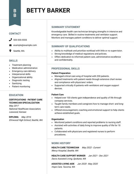 Healthcare Resume, Cv Resume Sample, Sales Resume Examples, Resume Summary Examples, Receptionist Jobs, College Resume, Education Resume, Job Searching, Medication Administration