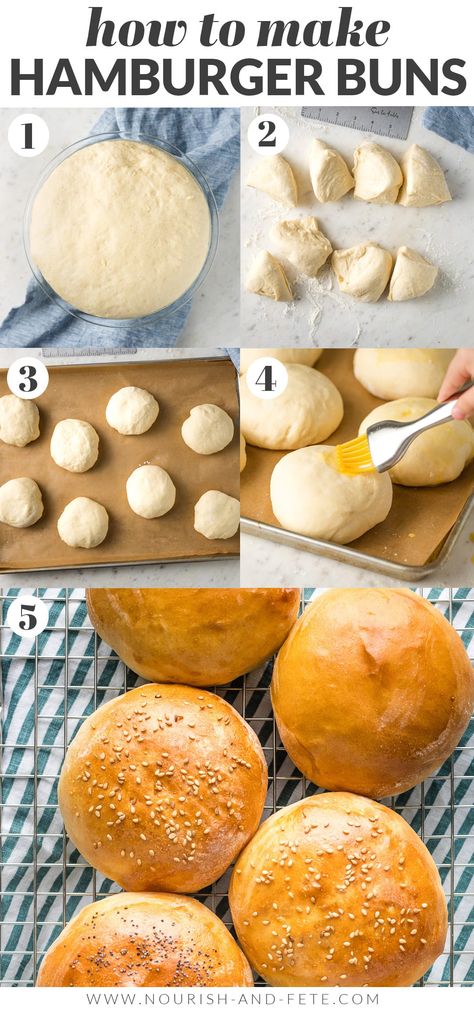 Learn to make homemade hamburger buns that are a million times better than anything store-bought. This beloved family recipe is easy to make but will wow everyone at your next BBQ! Homemade Hamburger Bun, Farmhouse On Boone Hamburger Buns, Making Hamburger Buns, Diy Hamburger Buns Easy, Home Made Hamburger Buns Recipe, Quick Hamburger Buns Easy Recipes, Homemade Buns Easy Simple, Homemade Hamburger Buns No Yeast, Quick Homemade Hamburger Buns