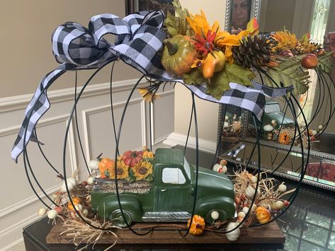 Themed Wreaths, Autumn Country, Driftwood Shelf, Flower Projects, Truck Decor, Pumpkin Centerpiece, Fall Pumpkin Crafts, Fall Decor Diy Crafts, Dollar Tree Pumpkins