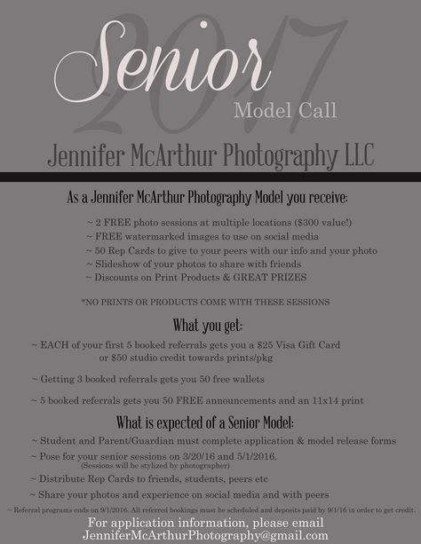 Model Call Photography, Senior Rep Program Ideas, Photography Pricing Guide For Beginners, Photography Services List, Senior Photography Questionnaire, Photography Price List For Beginners, Senior Photography Pricing Guide, Senior Rep Program, Photography Business Pricing