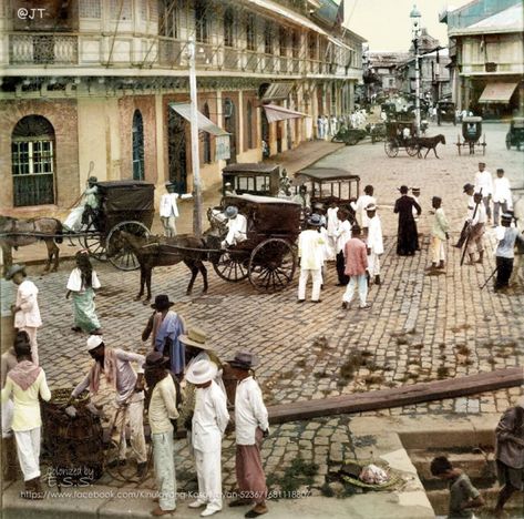 “Rosario Street and Binondo Church from the Pasig River, Manila, Philippine Islands, Early 20th Century” Image source: Underwood & Underwood @ John Tewell Colorized by E.S.Sison Vintage Filipiniana, Pasig River, University Of Michigan Library, Philippine Architecture, Filipino Architecture, Philippine History, Philippine Islands, Noli Me Tangere, Spanish Heritage