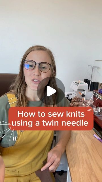 Kailey | Sewing enthusiast 🧵Teacher🪡 Capsule wardrobe on Instagram: "In this video I show you three ways to hem with a twin needle on knits fabrics. If your looking for how to set up your machine to sew with a twin needle then follow so you don’t miss that post later this week. There are also many other ways to sew a hem with a twin needle and only 90 seconds available in an Ig video. So keep an eye out for my second video in this series to show other ways. If this way helpful please give me a like and comment! I’d love to hear how it went for you and any other questions you have. If your new here, my name is Kailey and I’m behind @bloomsewing_studio I share tips and tricks, motivation, inspiration, funny memes and I help beginners learn to sew. If this is something you would be int Sewing With Yarn On Sewing Machine, Twin Needle Sewing, Teacher Capsule Wardrobe, Sewing Knits, Ig Video, Like And Comment, How To Set Up, Sewing Tips, Learn To Sew