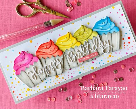 Confetti Cupcakes, Cupcake Birthday Cards, Cupcake Cards, Candy Buttons, Cupcake Card, Falling Snow, Bday Cards, Rainbow Card, Cake Card