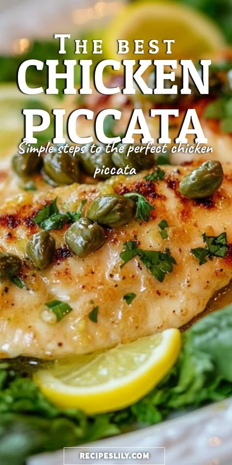 Join me as I whip up the best chicken piccata! This dish is bursting with flavor and is easy to make. With just a few simple steps, you can create a delicious meal that's perfect for any night of the week. The tangy lemon and capers complement the chicken beautifully, making it a must-try for dinner! All Recipes Chicken Piccata Meatballs, Chicken Piccata Baked, Easy Chicken Piccata Recipe Simple, Chicken Lemon Capers Recipe, Chicken With Capers And Lemon, Best Chicken Piccata Recipe, Chicken And Capers Recipe, Chicken Picatta Recipe Pioneer Woman, Make Ahead Chicken Piccata