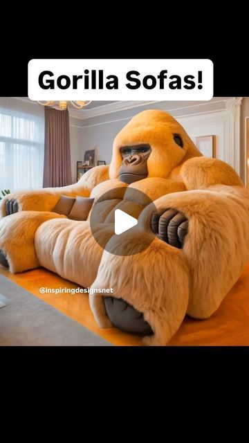 Inspiring Designs on Instagram: "I need a gorilla sofa in my life! 👏👏🦍🦍
#gorillas #furnituredesign #sofas #interiordesign" Gorillas Wallpaper, Gorilla Stuffed Animal Pattern, Magilla Gorilla, Gorilla Sofa, Gorilla Couch, Gorilla Family, Weird Furniture, Dog Angel, Couch Potato