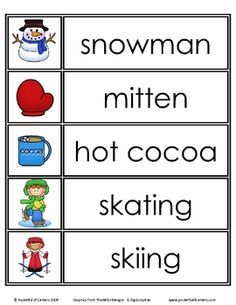 Free Printable Winter Word Wall Preschool Word Walls, Writing Center Preschool, Pre-k Writing, Interactive Word Wall, Wall Art Words, Preschool Fall, Snow Theme, Holiday Words, Winter Words