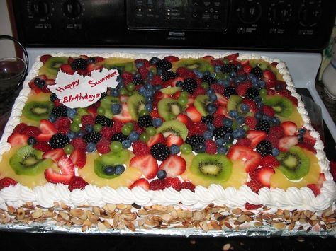 Cake with Fruit | ... and chocolate cake with fresh fruit topping — Fresh Fruit Cakes Glazed Fruit For Cake, Fruit On Top Of Cake, Fruit And Chocolate Cake, Recipes With Fresh Fruit, Cake With Glazed Fruit On Top, Birthday Cake Made Out Of Fruit, Fruit Cake With Real Fruit, Fruit Topped Cake, Cake With Fresh Fruit