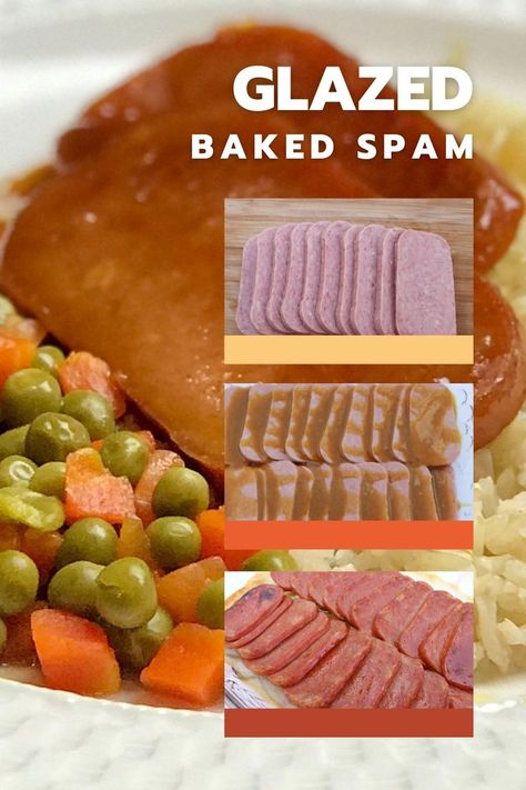 Baked Spam recipe with an easy homemade glaze. A four ingredient recipe for a main dish ready in about 30 minutes. Baked Spam Recipes, Spam Recipes Dinners Easy, Baked Spam, Spam Recipes Dinners, Homemade Glaze, Spam Recipes, Luncheon Meat, Canned Meat, All Love