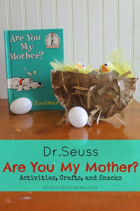 Dr. Seuss: Are You My Mother?  Snacks, Activities and Crafts, Part 1: Snacks Dr. Suess Crafts, Seuss Snacks, Family Preschool, Preschool Family Theme, Dr Seuss Preschool, Preschool Family, Are You My Mother, Dr Seuss Activities, Dr Seuss Crafts