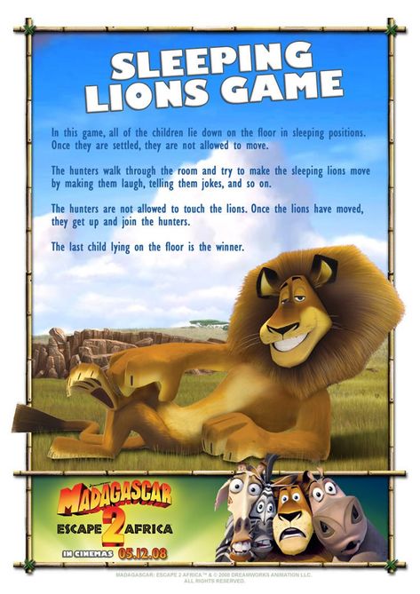 sleeping lion game Lion Games Preschool, Lion King Activities For Kids, Lion And Mouse Story Pictures Printable, Lion Facts For Kids, Babysitting Games, Lion And Mouse Story, Lion Story, Lion Games, Lion King Theme