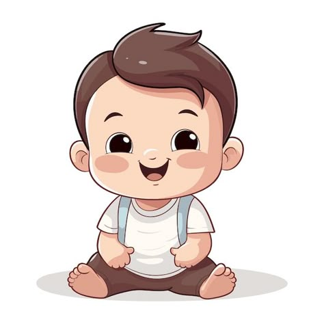 Baby Boy Cartoon Images, How To Draw A Baby, Baby Cartoon Images, Baby Illustration Art, Baby Boy Drawing, Baby Boy Illustration, Baby Cartoons