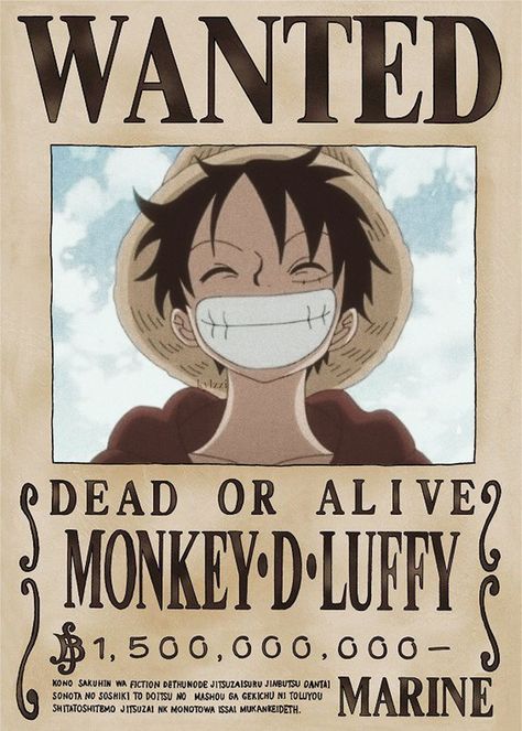 One Piece wanted poster on my redbubble! Wanted Poster One Piece, Luffy Wanted Poster, Wanted One Piece, One Piece Poster, One Piece Quotes, Grunge Posters, Anime Gangster, Naruto Sketch Drawing, One Piece Tattoos