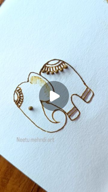 Mehandi Designs Begginers, How To Make Elephant In Mehndi, Elephant Design Mehndi, Baby Mehndi Designs Easy, Baby Elephant Mehendi Design, Mehendi Elephant Design, Elephant Mehendi Design Simple, Mehendi For Legs Simple, Elephant Design Mehendi