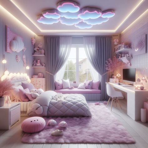 Bedroom Ideas For Girls 8-10, Squishmallow Bedroom Ideas, Purple Kids Room Ideas, Room Ideas For Girls 7-8, Girls Rooms Ideas For 10-year-ol, Kids Purple Bedroom, Girls Bedroom Ideas Purple, Girls Purple Bedroom Ideas, Unicorn Bedroom Ideas Kid Rooms