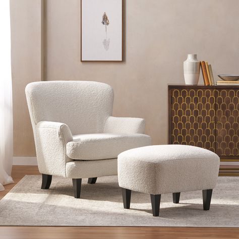 Accent Chair With Ottoman, Armchair And Ottoman, Armchair With Ottoman, Chair And Ottoman Set, Upholstered Armchair, Ottoman Set, Noble House, Bedroom Chair, Upholstered Arm Chair