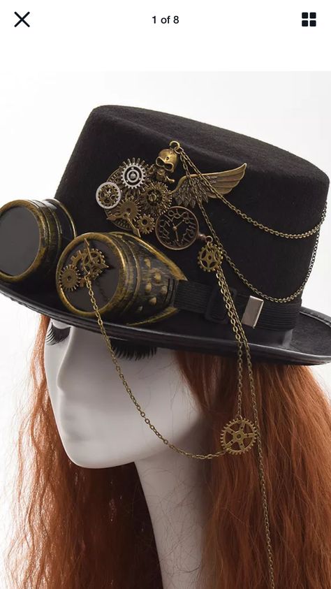 Steampunk Head Accessories, Stream Punk Fashion, Japanese Steampunk Fashion, Steampunk Outfit Aesthetic, Steampunk Fashion Drawing, Clockpunk Aesthetic Outfit, Steampunk Pirate Aesthetic, Clockpunk Fashion, Steampunk Conductor