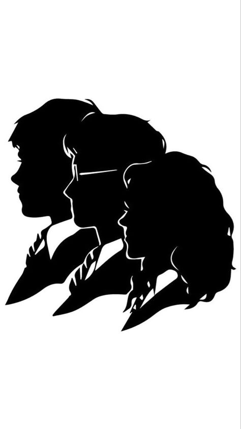 Harry Potter Silhouette, Stile Harry Potter, Harry Hermione, Harry Potter Art Drawings, Harry Potter Painting, Harry Potter Classroom, Idee Cricut, Images Harry Potter, Potter Art