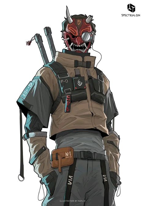 Cyberpunk Street Samurai Male, Cyberpunk Japanese Character Design, Cyberpunk Bounty Hunter Character Design, Urban Ninja Concept Art, Swat Concept Art, Cyberpunk Nomad Character Art, Lancer Rpg Character Design, Modern Ninja Concept Art, Trickster Character Design