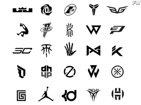 NBA Fans Try To Name Every Player's Logo: "I've Never Seen Some Of These" Kyrie Logo, Basketball Logo Design, Lakers Wallpaper, Best Nba Players, Logo Basketball, Logo Number, Nba Logo, Basketball Design, Basketball Leagues