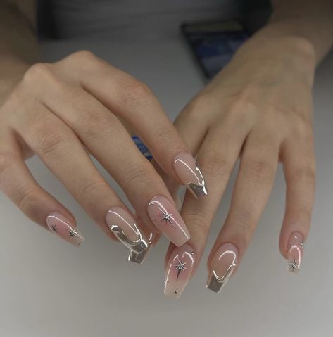 Birthday Nails Ideas, Nails With Silver, Mani Ideas, Wow Nails, Hello Nails, Shopping Haul, Trendy Nail Art Designs, Blush Nails, Pretty Gel Nails