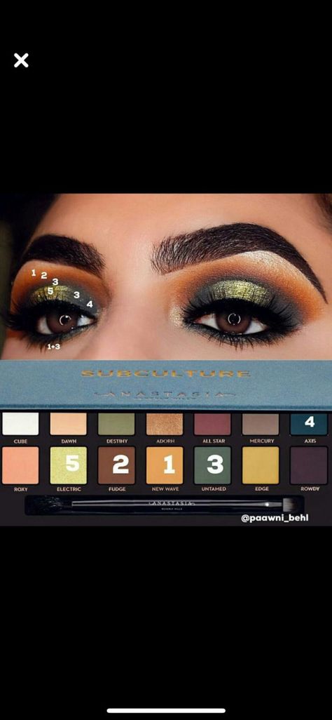 Makeup Eyeshadow Tutorial, Anastasia Subculture, Anastasia Makeup, Makeup Tutorial Eyeshadow, Palette Makeup, Makeup For Beginners, Eyeshadow Tutorial, Eye Shadow Palette, Jessica Chastain