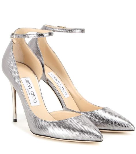 mytheresa.com - Lucy 100 metallic snakeskin pumps - Luxury Fashion for Women / Designer clothing, shoes, bags Jimmy Choo Boots, Metallic Pumps, Black Stiletto Heels, Jimmy Choo Pumps, Heels Silver, Leather Footwear, Jimmy Choo Heels, Silver Pumps, Metallic Shoes