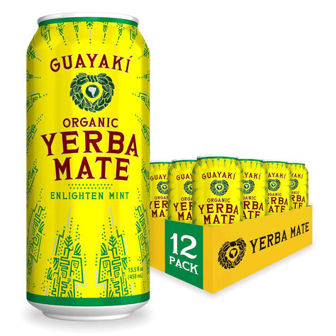 Guayaki Yerba Mate, Clean Energy Drink Alternative, Organic Enlighten Mint, 15.5oz Guayaki Yerba Mate, Yerba Mate Tea, Coffee Energy, Mate Tea, Tea Health Benefits, Natural Caffeine, Organic Cleaning Products, Yerba Mate, Flavored Drinks