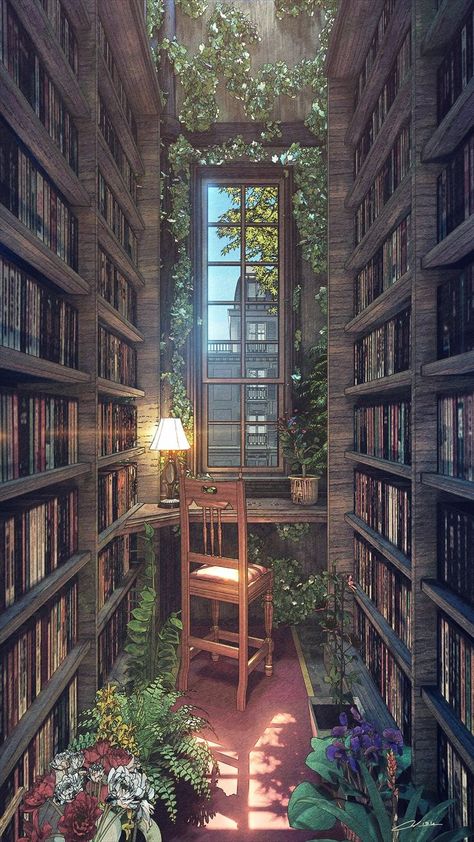 Library Aesthetic, Book Wallpaper, Plant Wallpaper, Fantasy Places, Fantasy Art Landscapes, 판타지 아트, Dreamy Art, Environment Concept Art, Anime Scenery Wallpaper