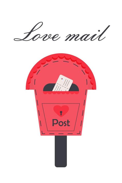 Love mailbox with letter and heart lock. Love mail quote. Greeting card or poster. Love Mail, Mail Post, Heart Lock, Poster Poster, Mailbox, Greeting Card, Greeting Cards, Clip Art, Quotes