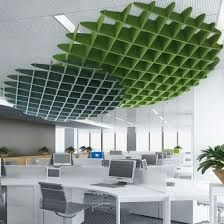 Hanging Acoustic Panels, Acoustic Light, Baffle Ceiling, Cafeteria Design, Acoustic Baffles, Acoustic Ceiling Tiles, Acoustic Ceiling Panels, Acoustic Ceiling, Business Interior