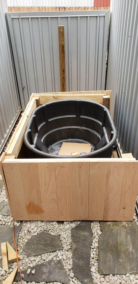 Diy Woodfired Hottub, Wood Heated Hot Tub Diy, Diy Wood Fired Hot Tub Heater, Diy Stock Tank Hot Tub With Jets, Poly Stock Tank, Stock Tank Hot Tub, Propane Water Heater Hot Tub, Horse Trough, Stock Tank Pool Diy