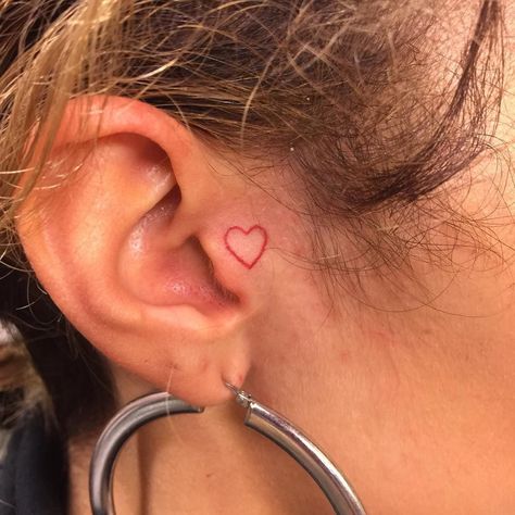 We're loving the ladies who have taken the leap, made the commitment, and gotten marked with some permanent heart-shaped ink, big and small. There's a huge Pocket Watch Tattoos, Shape Tattoo, Small Girl Tattoos, Red Ink Tattoos, Lip Tattoos, Face Tattoos, Dainty Tattoos, Pattern Tattoo, Little Tattoos