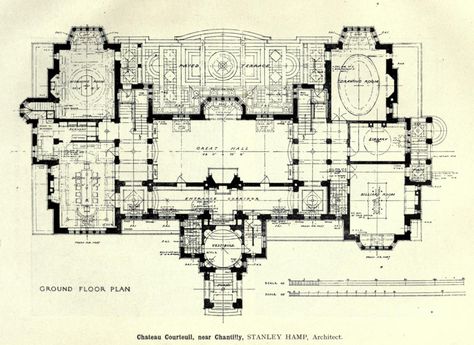 Project for the Château de Courteuil, Chantilly Chateau Style Homes, Architecture Plates, Homes Layout, French Chateau Style Homes, Classic House Plans, Mansion Plans, Architecture Traditional, French Chateau Style, Coding Lessons