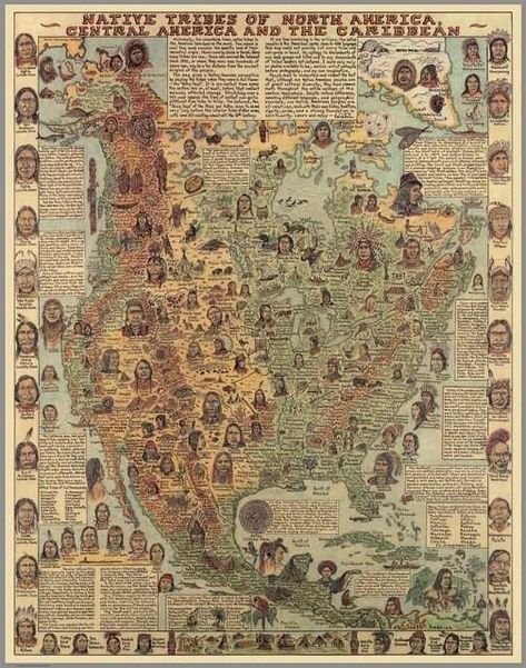 Native Tribes of North America Mapped The ancestors of living Native Americans arrived in North America about 15 thousand years ago. As a result, a wide diversity of communities, societies, and cultures finally developed on the continent over the millennia. The population figure for Indigenous peoples in the Americas before the 1492 voyage of Christopher Columbus was 70 million or more. About 562 tribes inhabited the contiguous U.S. territory. Ten largest North American Indian tribes: Arikara, C American Indian, Central America, The Caribbean, North American, North America, Map