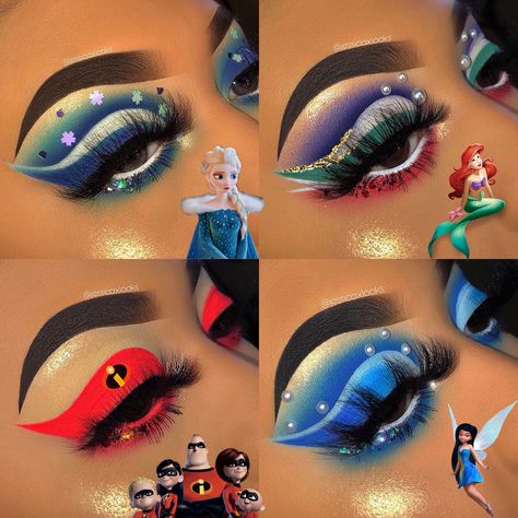 Disney Themed Makeup, Disney Characters Makeup Ideas, Pixar Makeup, Stitch Inspired Makeup, Stitch Makeup Disney, Disney Character Makeup Looks, Disney Makeup Ideas, Stitch Makeup, Disney Makeup Looks