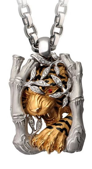 Magerit - pendant Tiger Wedding Jewelry Photography, Tiger Jewelry, Flamingo Jewelry, Zodiac Collection, Floating Necklace, Black Gold Jewelry, Necklace Big, Wild Spirit, Cat Jewelry