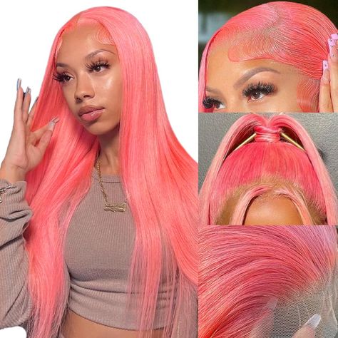 PRICES MAY VARY. Let Your Hair Shine With Real Pink Human Hair Wig: Our pink wig is a premium collection of 100% real human hair wigs. With over ten years of relentless innovation and exploration in the realm of wigs, all our pink human hair wigs are crafted meticulously from the hair of young women who generously contribute their locks for this exquisite creation. Each wig is hand-woven stitch by stitch by our skilled artisans, ensuring a product of unparalleled quality and craftsmanship. Advan Cute Wig Styles, Pink Wigs For Black Women, 30inch Wig, Pink Lace Front Wig, Woven Stitch, Pink Lace Front, Hd Lace Frontal, Beauty Photoshoot, Pink Wig