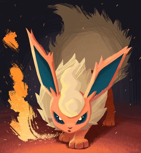 Flareon Art, Eevee Family, Flareon Pokemon, Pokemon Flareon, Cute Pokemon Art, Eevee Cute, Fire Type Pokémon, Fire Pokemon, Pokemon Rpg