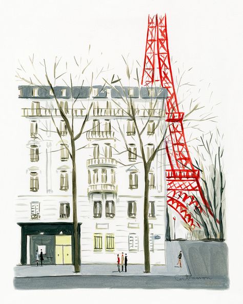 La Tour Eiffel // Dominique Corbasson Dominique Corbasson, Cityscape Drawing, Paris Illustration, Flower Studio, City Illustration, Louvre Paris, Paris Photo, Limited Edition Art Print, Urban Sketching