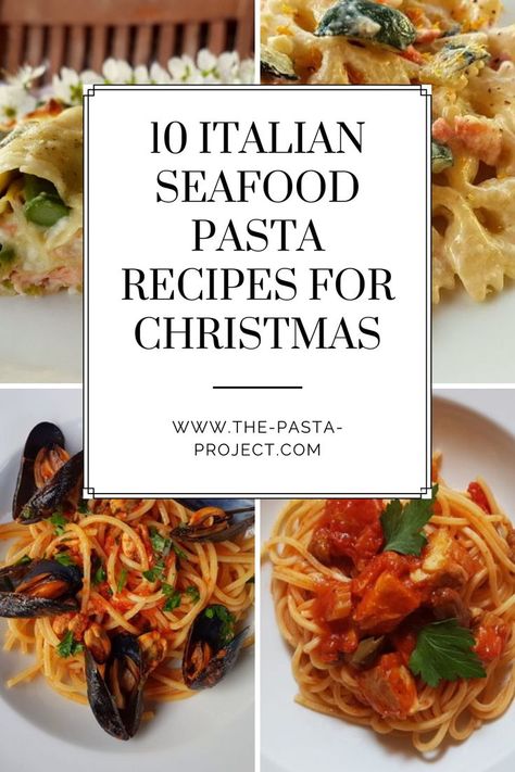 In Italy, Christmas food traditions don’t include a particular meal that every family eats! However, fish and seafood are traditional in many parts of the country, especially on Christmas Eve. But, also on Christmas day and New Year’s day. Here are some special fish and seafood pasta recipes to include on your holiday menu to give it a bit of an Italian flavour. #christmasrecipe #traditionalrecipe #pastarecipe #seafood #seafoodpasta #thepastaproject Italian Fish Pasta Recipes, Holiday Fish Recipes, Italian Fish Recipes Christmas Eve, Italian Christmas Menu Ideas, Christmas Eve Fish Dishes, Christmas Eve Pasta Dishes, Christmas Seafood Recipes, New Year Dinner Ideas Food, 7 Fishes Christmas Eve Recipes