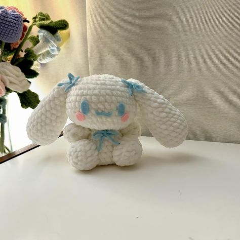 Cinnamoroll plushie ⭐️ DM TO ORDER ‼️ Pattern by @jaydedcrochet #crochet #crochetplushie #crochetsanrio #sanrio #cinnamoroll #crochetcinnamoroll Cinnamon Roll Crochet, Crochet Cinnamon Roll Sanrio, Cinnamoroll Crochet Pattern, Crochet Cinnamoroll, Sock Kitten, Tomioka Giyuu, Hello Kitty Crochet, Sanrio Cinnamoroll, Crochet Plushies