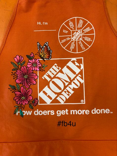 Home Depot Apron Art Ideas, Home Depot Apron Art, Apron Embroidery, Home Depot Apron, Reverse Coloring, Apron Art, Painted Apron, Apron Ideas, Painting Apron