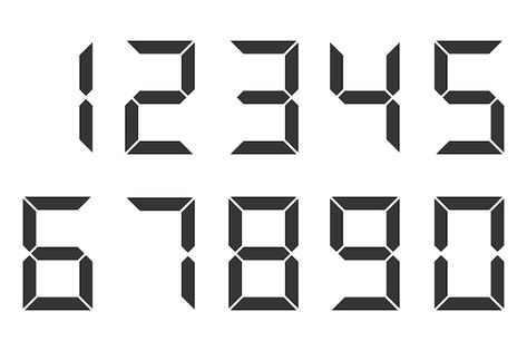 Set of numbers. vector illustration. bla... | Premium Vector #Freepik #vector #timer #timing #clock-time #hour Digital Numbers, Clock Numbers, Timer Clock, Digital Clock, Time Clock, Digital Elements, Countdown Timer, Digital Clocks, Vector Photo