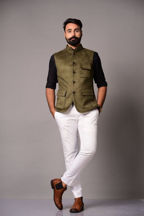 Buy Semi Formal Half Jackets in Premium Silky Smooth Shiny online on Etsy India. Shop for handmade, vintage and unique Mens Jackets & Coats items from Rajanyas online on Etsy Nehru Jacket For Men, Half Jacket, Mens Kurta, Nehru Jackets, Fitted Suit, Pocket Jacket, Formal Looks, Tailored Jacket, Formal Shirts