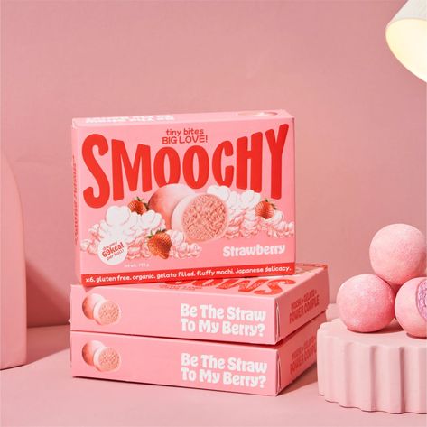 Smoochy: Tiny bites, BIG LOVE! – Packaging Of The World Candy Graphic Design, Bold Website, Tiny Bites, Snacks Packaging, Candy Packaging, Candy Brands, Website Redesign, Packaged Food, Food Packaging Design