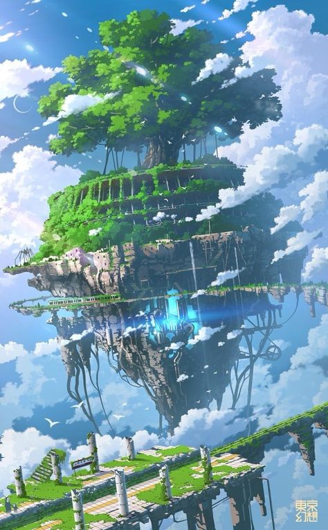 Anime Island, Fantasy Background, Landscape Concept, Fantasy City, Fantasy Places, Fantasy Art Landscapes, Fantasy Concept Art, Environment Design, 판타지 아트