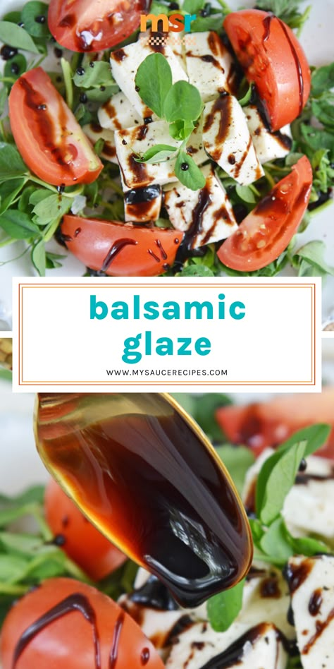 This homemade Balsamic Glaze recipe is a simple combination of balsamic vinegar, brown sugar, and salt, yet it tastes so complex. So EASY! Steak Marinade Balsamic Vinegar Worcestershire Sauce, Basalmic Reduction Sauce, Basaltic Glaze Recipe, Homemade Balsamic Glaze, Balsamic Vinegar Reduction, Diy Balsamic Glaze, Balsamic Vinegarette Recipes, How To Make Balsamic Glaze, Balsamic Glaze Dressing Recipe