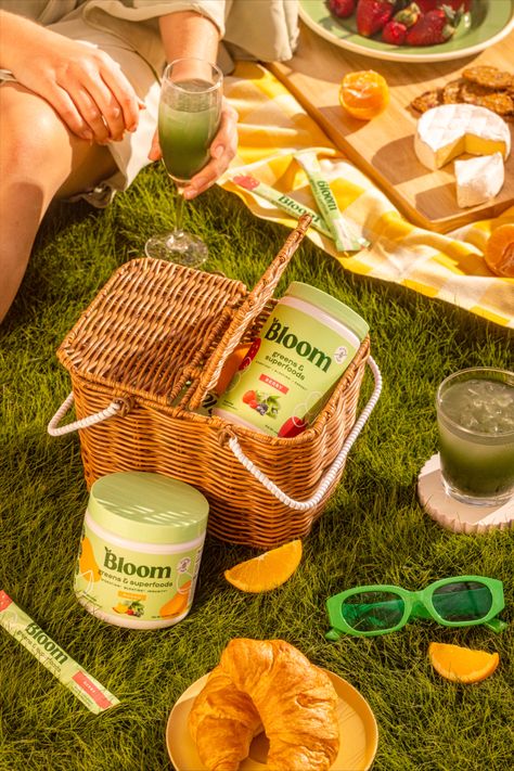 Fake staged summer picnic photography scene for client Bloom. We used fake artifical grass and harsh lighting to re create an outdoor feast using bee kind products. #creativeproductphotography #setstyling #fakepicnic #foodphotography #productphotography #setstylist #colourfulphotography #colourfulproductphotography Creative Photography Outdoor, Grass Product Photography, Summer Picnic Photography, Outdoor Product Photography Ideas, Product Outdoor Photography, Picnic Product Photography, Outdoor Product Shoot, Fake Grass Ideas, Outdoor Food Photography